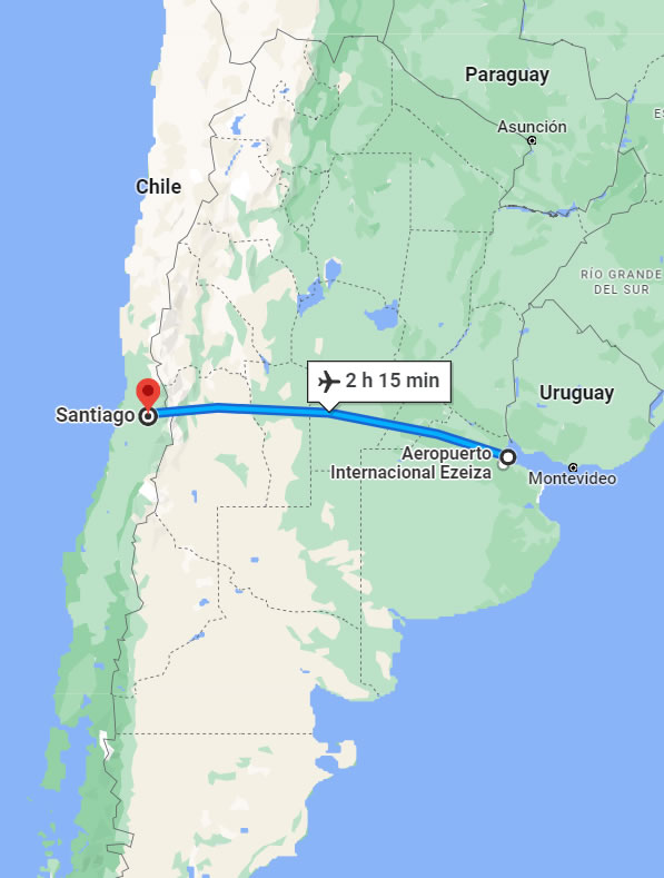 Map Santiago Chile 